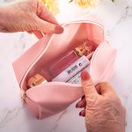 Personalised Cartoon Woman Butterflies Design Waterproof Makeup Pouch Bag with Name Travel Essentials Retirement Birthday Gift for Grandma Mom