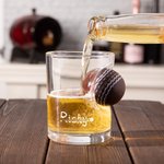 Personalized Handmade Embedded Cricket Ball 8.3oz Whiskey Glass with Name Birthday Christmas Gift for Whiskey Lovers