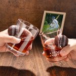 Personalized Handmade Embedded Cricket Ball 8.3oz Whiskey Glass with Name Birthday Christmas Gift for Whiskey Lovers