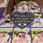 Personalizada We Love You To The Moon & Back Manta suave con collage de fotos Decoración del hogar Navidad Cumpleaños Regalo para la familia