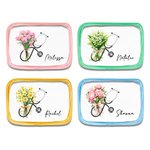Personalised Birth Flower Stethoscope Name Clear Makeup Bag Commemorate Christmas Gift for Nurse Doctor Medical Staff