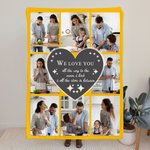 Personalizada We Love You To The Moon & Back Manta suave con collage de fotos Decoración del hogar Navidad Cumpleaños Regalo para la familia