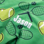 Gepersonaliseerde Hart Tennis Racket Zachte Absorberende Handdoek met Naam Draagbaar Verjaardag Sport Accessoires Cadeau voor Tennisser