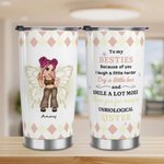 Personalisierte Schmetterling Y2K Girl Thank You For Being My Sister 20oz isoliert Becher mit Deckel und Stroh Freundschaft Geschenk für Besties Y2K L