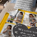 Personalizada We Love You To The Moon & Back Manta suave con collage de fotos Decoración del hogar Navidad Cumpleaños Regalo para la familia