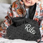 Gepersonaliseerde Boho Bloemen Borduurwerk Naam Baby Veiligheidsdeken met Gestippelde Rug Baby Shower Doop Cadeau voor Pasgeborene