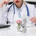 Gepersonaliseerde Geboorte Bloem Stethoscoop 11oz Keramische Mok met Naam Verjaardag Kerstcadeau voor Dokter Verpleegkundige