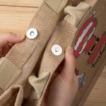 Personalized Christmas Cartoon Character Reusable Name Elk Snowman Jute Bag with Initial Christmas Birthday Gift for Family Friend