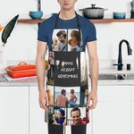 Personalisierte Wasserdichte Schürze mit 11 Foto-Collage Verstellbarer Riemen Große Tasche Weihnachten Geburtstag Geschenk für Kochliebhaber Familie