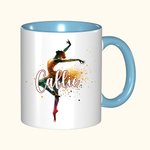 Personalized Colorful Faux Glitter Ballet Girl Hip Hop Dancer 11oz Ceramic Mug with Name Birthday Team Gift for Dancing Lovers
