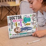 Gepersonaliseerd verpleegster dokter cartoonkarakter A5 notitieboekje met naam afstuderen geschenk voor medisch student personeel