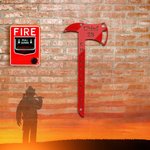 Personalised Multicolor Name Metal Sign Firefighter Axe with Text Christmas Ceremony Gift for Firefighter