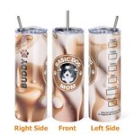 Personalized Colourful Floral Starbarks Logo Design 20oz Skinny Tumbler with Photo Name and Straw Birthday Gift for Dog Cat Mom and Dad