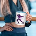 Personalized Colorful Faux Glitter Ballet Girl Hip Hop Dancer 11oz Ceramic Mug with Name Birthday Team Gift for Dancing Lovers