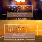 Personalised 1-12 Birth Flower Garden Acrylic LED Night Light with Wooden Base Home Decor Mother's Day Birthday Gift for Grandma Mom