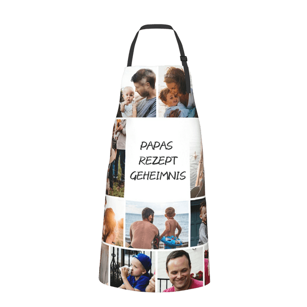 Personalisierte Wasserdichte Schürze mit 11 Foto-Collage Verstellbarer Riemen Große Tasche Weihnachten Geburtstag Geschenk für Kochliebhaber Familie