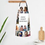 Personalisierte Wasserdichte Schürze mit 11 Foto-Collage Verstellbarer Riemen Große Tasche Weihnachten Geburtstag Geschenk für Kochliebhaber Familie
