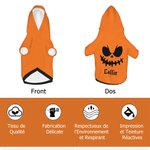 Sweat à Capuche pour Chien Personnalisé avec Nom et Visage de Citrouille Cadeau Halloween Anniversaire pour Amoureux d'Animal de Compagnie