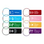 Personalisierter Metall Reisegepäck-Anhänger mit Text Gravur und Schlüsselring aus Drahtseil Langlebige Rucksack Koffer Etikette Geschenk für Reisende