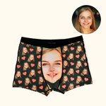Personalised Men's Underwear Boxer Brief Heart Boxer Brief with Face Photo Birthday Valentine's Day Gift for Him