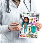 Gepersonaliseerd verpleegster dokter cartoonkarakter A5 notitieboekje met naam afstuderen geschenk voor medisch student personeel