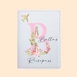 Personalisierte PU Leder Peter Rabbit Muster Reisepasshülle mit Namen und Initialen Geburtstag Ostern Geschenk für Kinder Reisen Liebhaber