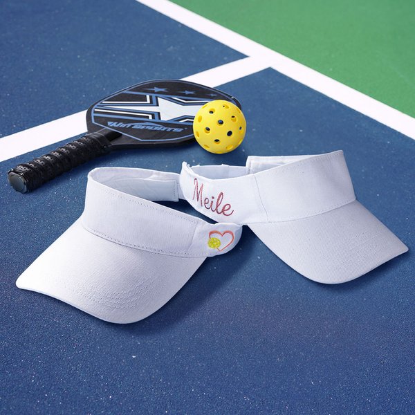 Personalized 100% Cotton Adjustable Pickleball Sun Visor Hat with Embroidered Name Birthday Christmas Gift for Women