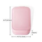 Personalized Cartoon Character Birth Flower Leather Jewelry Box with LED Three-color Makeup Mirror Travel Essential Birthday Gift for Women