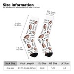 Chaussettes Multicolores Personnalisées avec Photo de Visage Motif Cœur et Nœud Cadeau Drôle Noël Anniversaire pour Amis et Famille