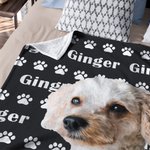 Gepersonaliseerd olieverfschilderij hond kat foto pootafdruk zachte deken met herhalende namen Multicolor Home Decor Verjaardagscadeau voor dierenlief