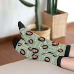 Chaussettes Multicolores Personnalisées avec Photo de Visage Motif Cœur et Nœud Cadeau Drôle Noël Anniversaire pour Amis et Famille
