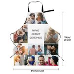 Personalisierte Wasserdichte Schürze mit 11 Foto-Collage Verstellbarer Riemen Große Tasche Weihnachten Geburtstag Geschenk für Kochliebhaber Familie