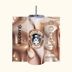 Personalized Colourful Floral Starbarks Logo Design 20oz Skinny Tumbler with Photo Name and Straw Birthday Gift for Dog Cat Mom and Dad