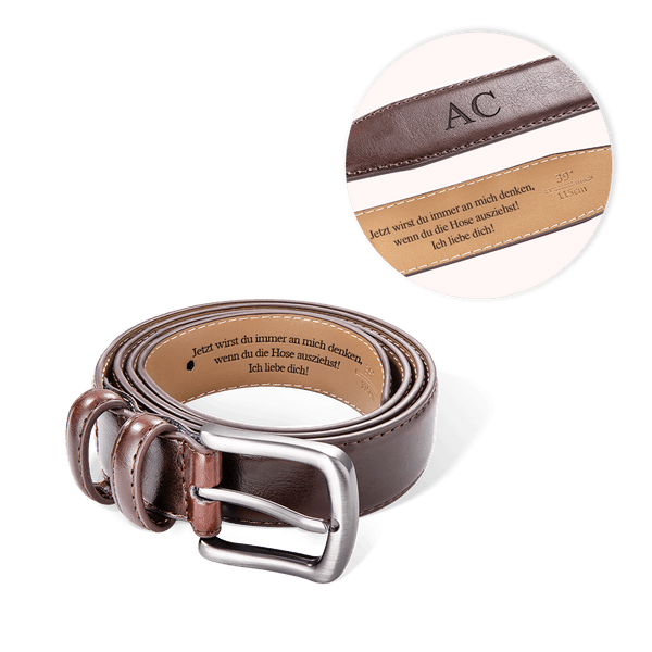 Personalisierter Ledergürtel mit Eingraviertem Text Wir Lieben Dich Vatertag Jahrestag Geschenk für Herren