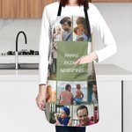 Personalisierte Wasserdichte Schürze mit 11 Foto-Collage Verstellbarer Riemen Große Tasche Weihnachten Geburtstag Geschenk für Kochliebhaber Familie