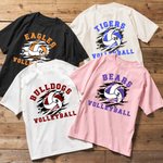 T-shirt personnalisé multicolore 100% coton avec nom et numéro d'équipe de volley-ball Cadeau d'anniversaire pour maman amoureuse du volley-ball