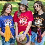 T-shirt personnalisé multicolore 100% coton avec nom et numéro d'équipe de volley-ball Cadeau d'anniversaire pour maman amoureuse du volley-ball