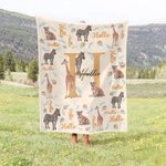 Personlig söt djungeldjur mjuk kasta filt med namn Baby Shower julklapp för pojkar flickor