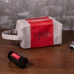 Personalized Portable Leather Monogrammed Toiletry Bag with Handle Christmas Birthday Travel Accessories Gift for Men