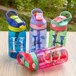 Personalized Ocean Theme 480ml Name Water Bottle with Straw and Spill-Proof Lid Kids Christmas Party Favor Gift for Boys Girls