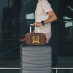 Personalized Portable Leather Monogrammed Toiletry Bag with Handle Christmas Birthday Travel Accessories Gift for Men