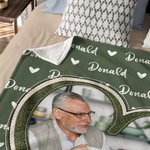 Couverture Douce Multicolore Personnalisée avec Photo et Nom en Forme de Cœur Cadeau d'Anniversaire et de Noël  pour Familles