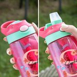 Personalized Ocean Theme 480ml Name Water Bottle with Straw and Spill-Proof Lid Kids Christmas Party Favor Gift for Boys Girls