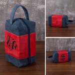 Personalized Portable Leather Monogrammed Toiletry Bag with Handle Christmas Birthday Travel Accessories Gift for Men