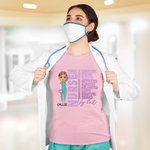 Personlig tecknad karaktär sjuksköterska läkare är självsäker stark t-shirt hoodie sweatshirt med namn uppskattning julklapp för medicinsk personal