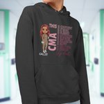 Personlig tecknad karaktär sjuksköterska läkare är självsäker stark t-shirt hoodie sweatshirt med namn uppskattning julklapp för medicinsk personal