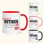Tazza da caffè in ceramica da 11 oz personalizzata con nome e anno Regalo di addio al pensionamento divertente per il collega in pensione