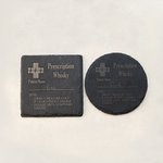 Personalized Funny Prescription Whisky Bourbon Whiskey Glasses and Slate Coaster with Laser Engraved Name Father's Day Gift for Grandpa Dad