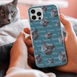 Personalized Funny Cat Dog Pet Face Name Phone Case for iPhone Birthday Christmas Gift for Pet Lover Owner