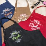 Gepersonaliseerde schaar haardroger kam verstelbare tekst barber schort met zak Kerst verjaardag Salon Gift voor kapper Hairstylist